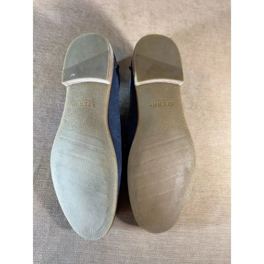 Navy Blue Sperry Top Sider Penny Loafers, Sz 9 Womens